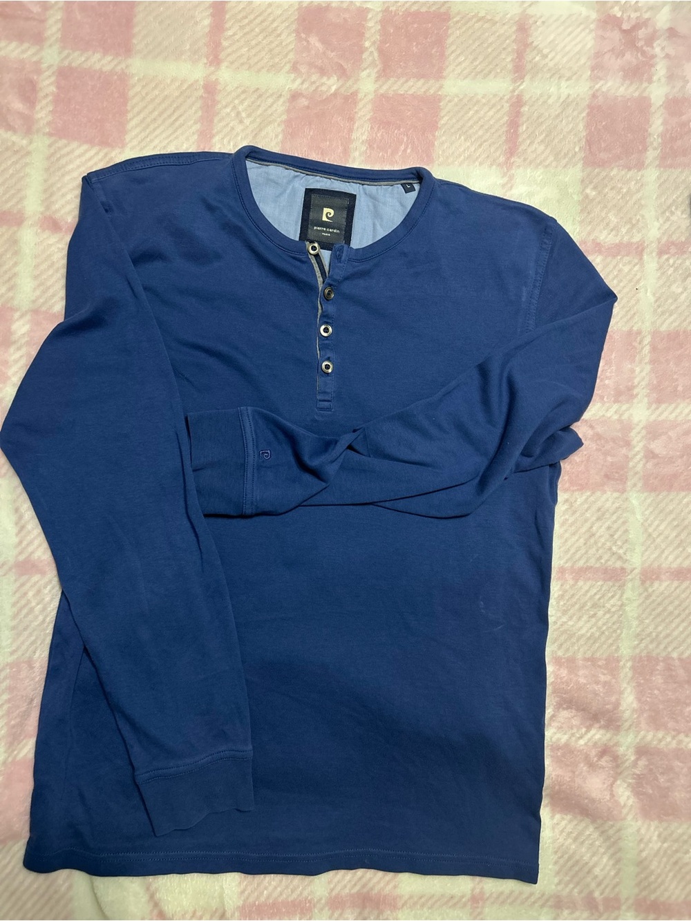 Pierre Cardin Navy Blue Long-Sleeve Henley